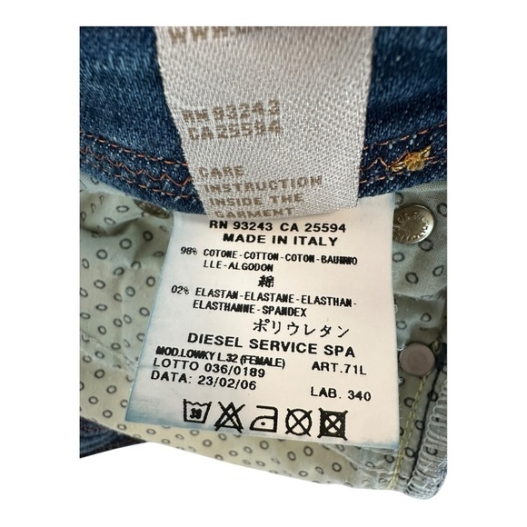 Diesel LOWKY Jeans Blue Denim Sequin | Size  24 X 32 - Picture 9 of 15